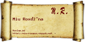 Miu Roxána névjegykártya